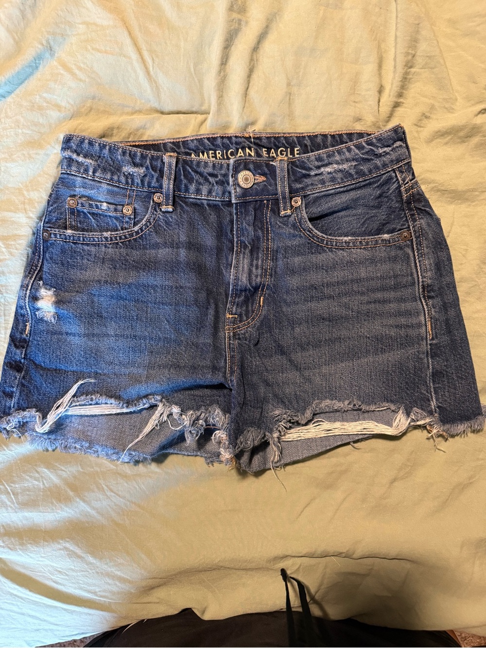 American Eagle Outfitters Blue Distressed Denim Cutoff Shorts